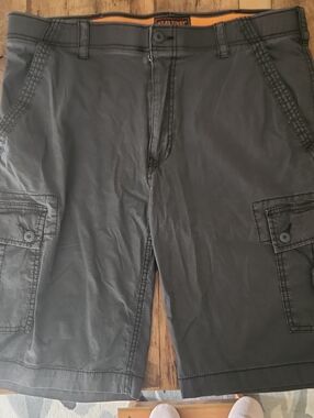 WEAR FIRST Orange Lined Shorts with Black/Charcoal Size 36 Cargo Shorts